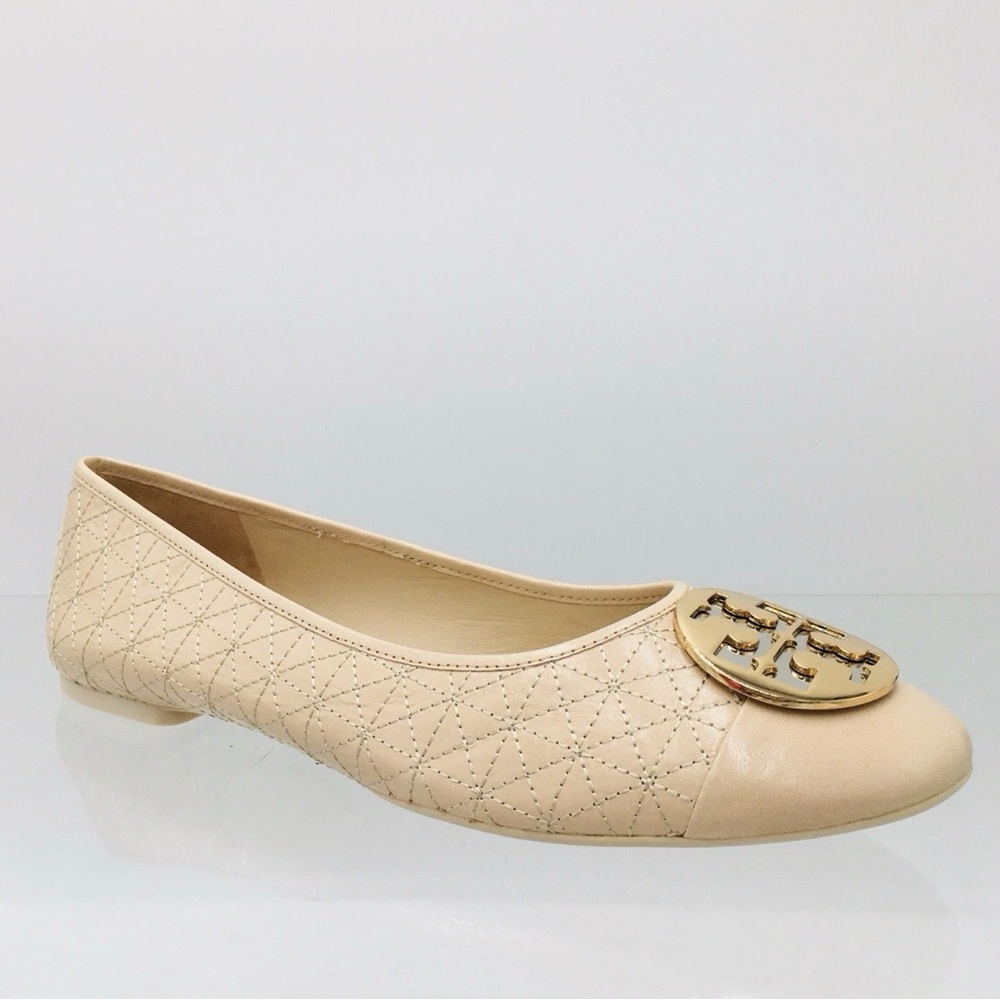 Tory Burch Claire Quilted Ballet Flats Nappa Leather Size 11 M